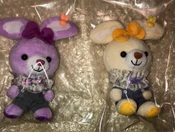 토끼 페어 약 10cm I LOVE YOU 볼체인 마스코트 스트랩