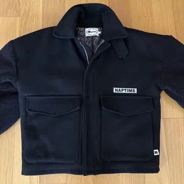 Nissy naptime 소매 보아 jacket - Black