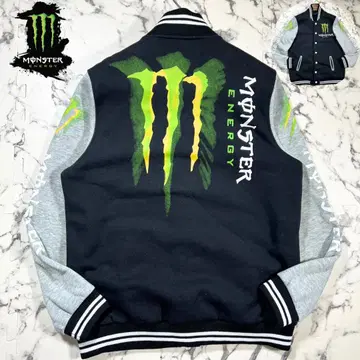 새상품급 (XXL) 몬스터 바시티 자켓 맨투맨 블루종 로고 절개