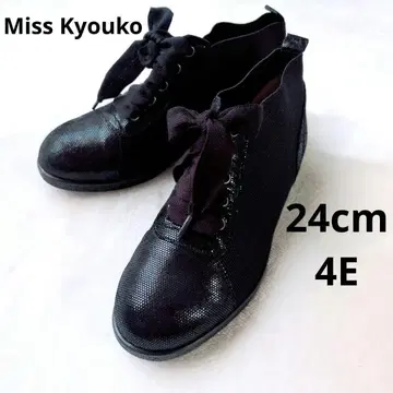 미사용 Miss Kyouko 리본 컴포트 스니커즈 24 4E