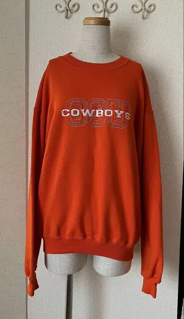 SUPER SWEATS COWBOYS 로고 오렌지 속기모 트레이닝복