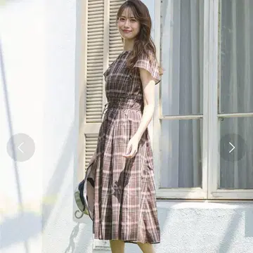 anySiS 워셔블 시어 체크 원피스