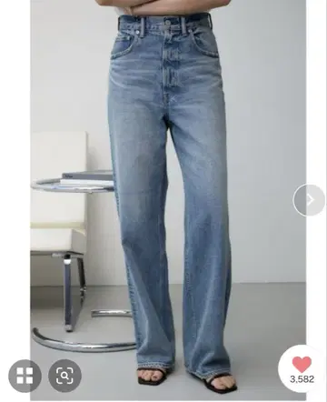 AZUL by moussy DENIM 하이웨스트 스트레이트 청바지