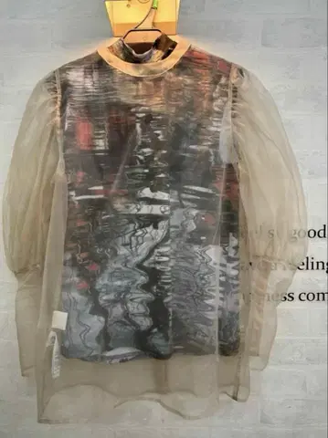 Ameri MEDI PRINT LAYERED SHEER SET TOP