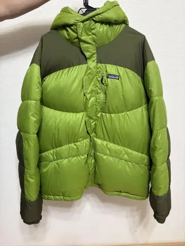 patagonia 후드 부착 다운 자켓 그린