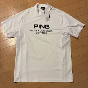 PING 화이트 피케 셔츠 LL 사이즈