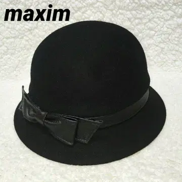 maxim 마키신 울 햇 블랙 여성용 리본