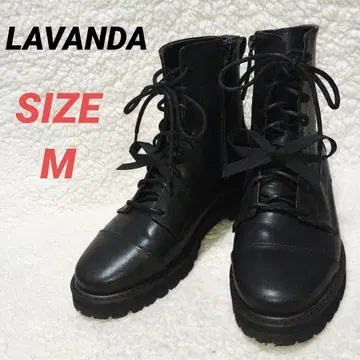 LAVANDA 라바다 레이스업 숏부츠 AAA 우노 미사코 M 블랙