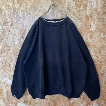 90s vintage 구제 의류 러셀 무지 맨투맨 2XL 블랙