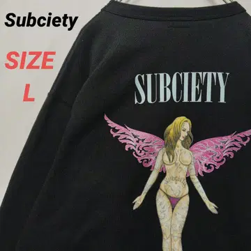 Subciety 서브사이티 맨투맨 로고 프린트 남성용 블랙 L