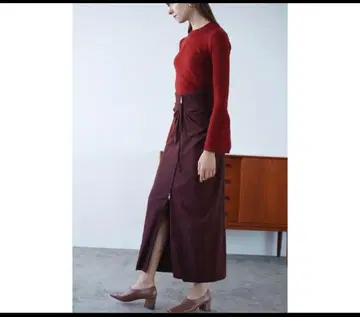 CLANE 버건디 타이트 스커트