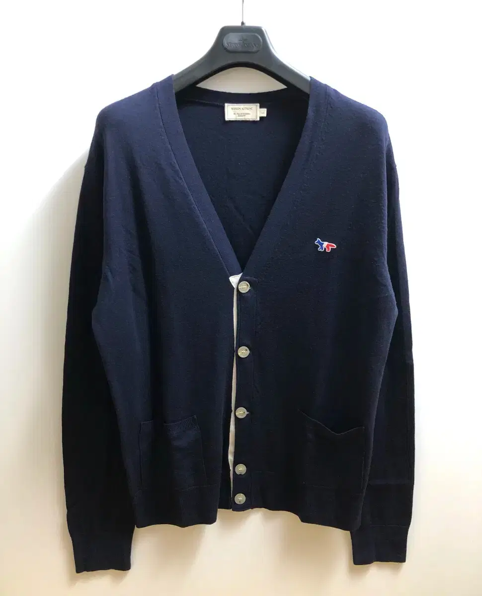 [L] Maison Kitsuné Tricolor Fox Cardigan