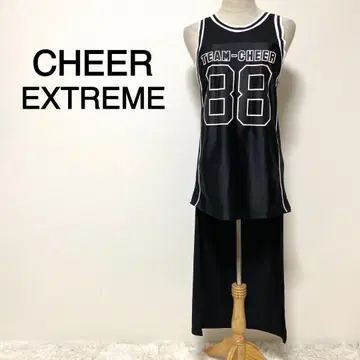 CHEER EXTREME 블랙 컬러 메쉬 원단 치어 원피스