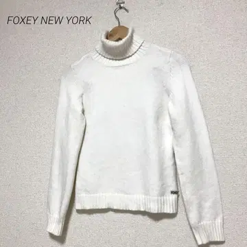 FOXEY NEW YORK 엔젤 헤어 코튼 터틀 니트 로고 플레이트