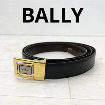 유167 BALLY 가죽 벨트 블랙 5홀 발리