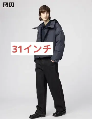 UNIQLO U 와이드 핏 컬러진 블랙 31