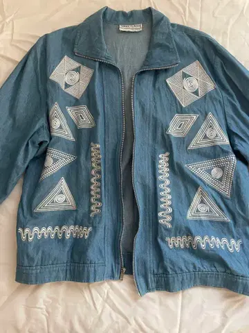 70s 자수 데님 자켓