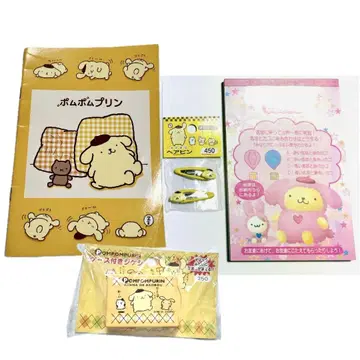 레트로 폼폼푸딩 헤어핀 노트 메모 지우개 세트