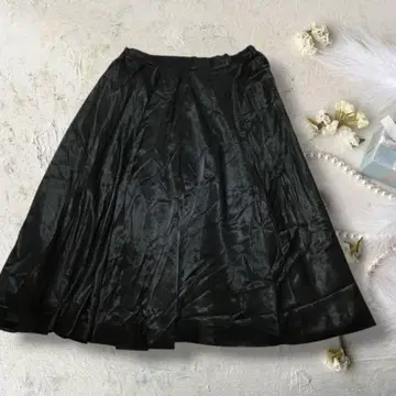 플레어 롱 스커트 블랙 오버사이즈