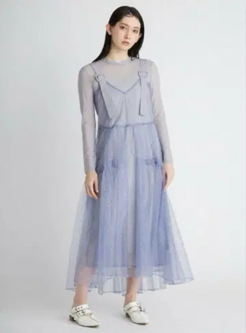 FURFUR 퍼퍼 레이어드 세트 레이스 원피스 드레스 블랙