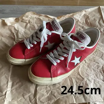 CONVERSE 와스타 가죽 레드 24.5cm 일본제