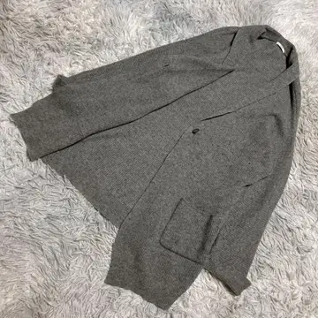 [ 이에나 ] 롱 니트 가디건 울 루즈핏 실루엣 그레이 JC546