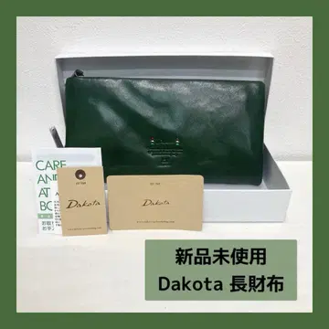 새상품 Dakota 트리코로레 장지갑 그린 여성용 소가죽
