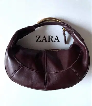 ZARA 메탈 핸들 오벌 백 브라운