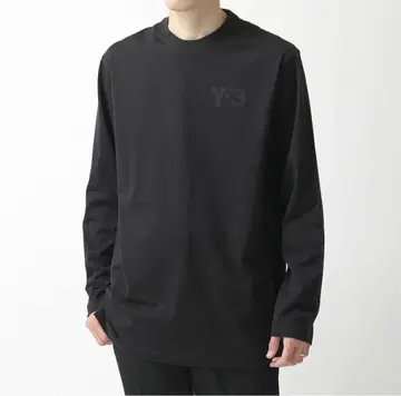 Y-3 블랙 롱 슬리브 티셔츠