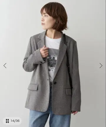 Spick and Span 라메 울 자켓 그레이 36