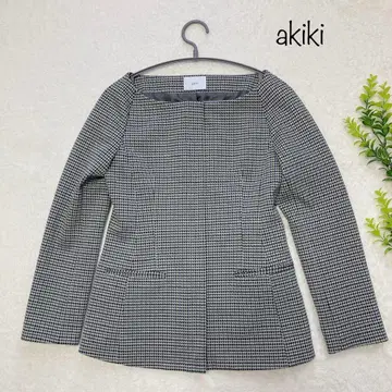akiki 아키키 체크 페플럼 자켓 F 사이즈