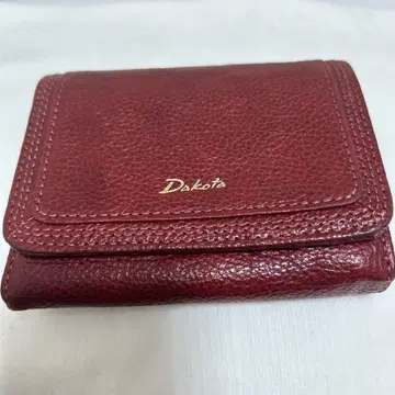 Dakota 빨간색 이단 접이식 지갑 이탈리아 가죽