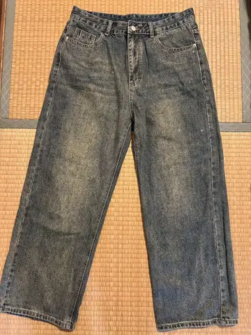 SHAGGIE 데님 팬츠 오로라 스톤 부착 데님 팬츠