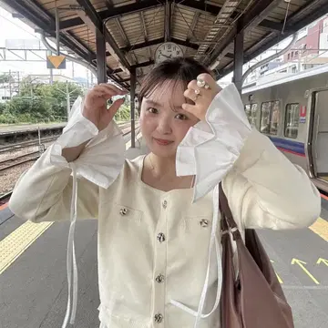 LOWRYSFARM tomone 2way 푸리푸리 가디건 아이보리