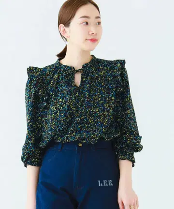 [ 새상품 ] B:MING by BEAMS 아브스트랙트 블라우스