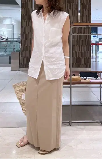 [ 개럴개런트 ] 슬리브리스 린넨 오버 셔츠