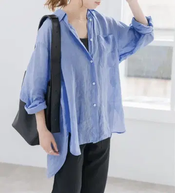 Spick and Span 가먼트 다이 시어 라미 셔츠