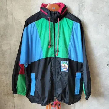 90s 유로 구제 의류 Marcel Clair 멀티 컬러 나일론 자켓