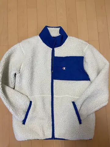 Champion 플리스 자켓 XL 화이트/블루