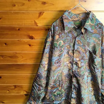 긴팔 셔츠 패턴 셔츠 프리 사이즈 보태니컬 무늬 추상 무늬 레트로 빈티지