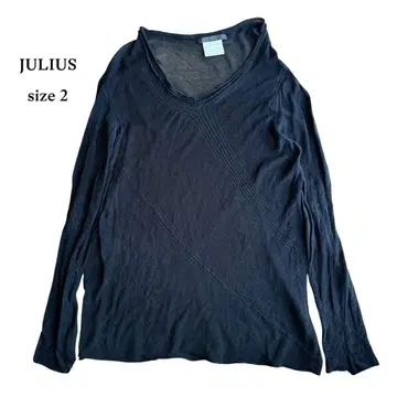 JULIUS 율리우스 긴팔 변형 코튼 니트 스웨터 티셔츠
