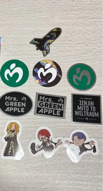 Mrs. GREEN APPLE 젠진플레이크 스티커 10개 세트