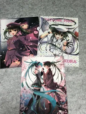 [ 미개봉 ] 하츠네 미쿠 [ 소설 센본자쿠라 ] 클리어 파일 3장 세트