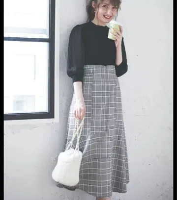 [ 새상품급 ] Noela 아지메 플레어 스커트 체크 S 사이즈