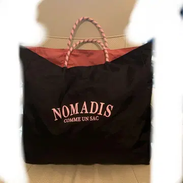 NOMADIS 블랙 x 핑크 토트백 L