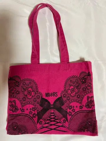 레어 MARS 마즈 레이스 프린트 패턴 핑크 토트백