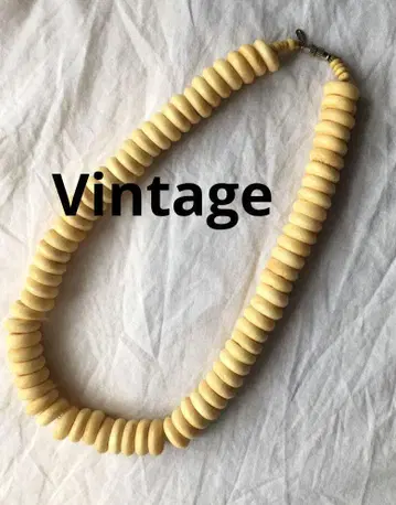 빈티지 본 비즈 볼륨 목걸이 INDIA 천연 소재