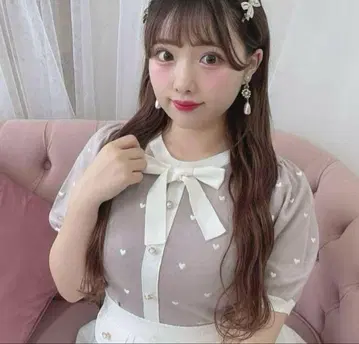 evelyn 하트 니트 상의 핑크 에블린