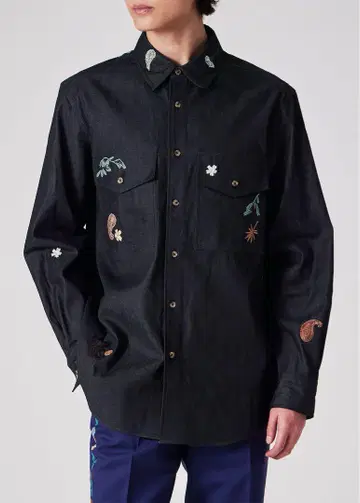 최신작 25SS 폴스미스 데님 셔츠 페이즐리 보타니컬 반다나