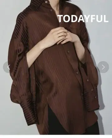 투데이풀 todayful 새틴 스트라이프 포켓 셔츠 컨디션 최상 빅
